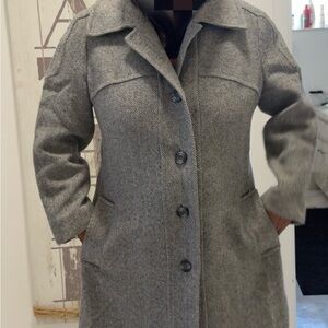 Elegant Gray Women's Trench Coat